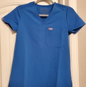 Royal Blue Figs One Pocket Scrub Top
